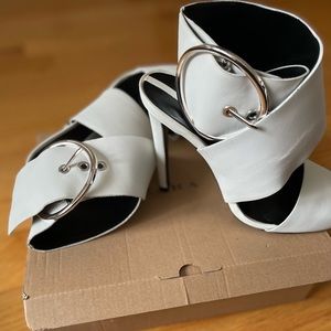 Zara white cut out ankle booties